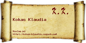 Kokas Klaudia névjegykártya